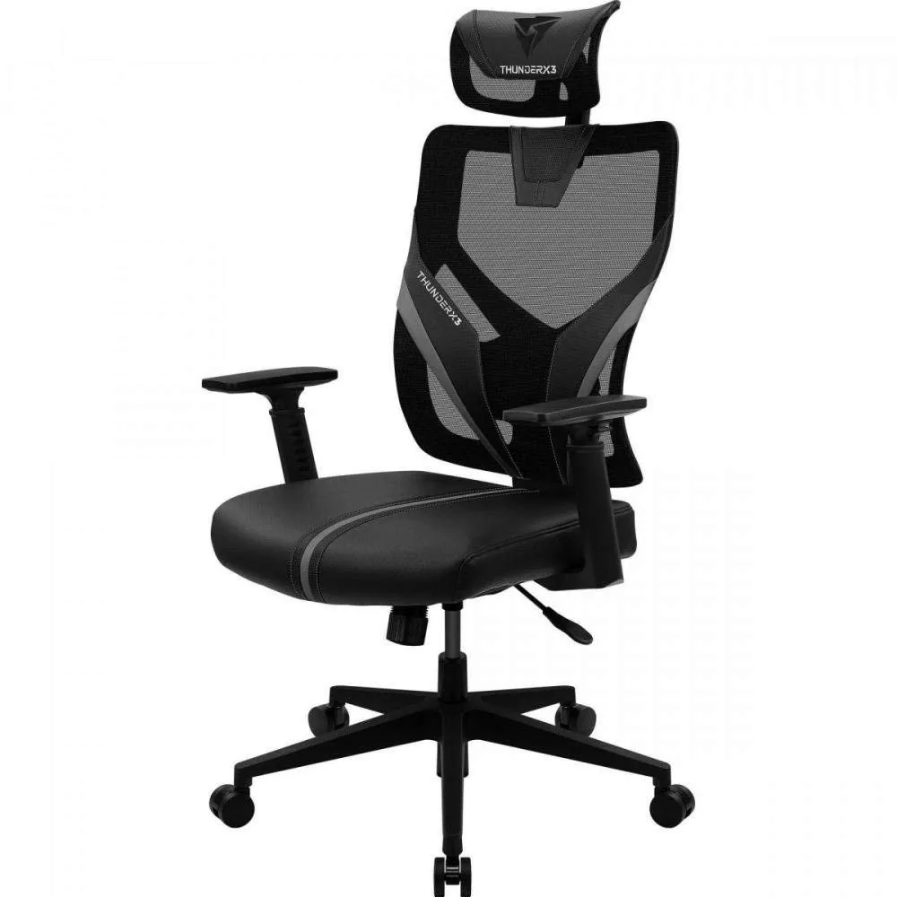 ThunderX3 YAMA1 Silla Gaming Ergonómica Soporte Lumbar, Negro